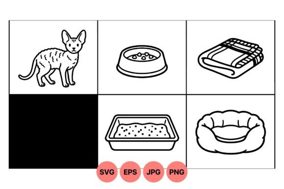 Cat Care Essentials Clipart Pack