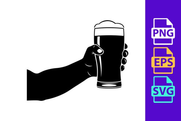 Cat Drinking Dark Beer from Glass Mug Ve