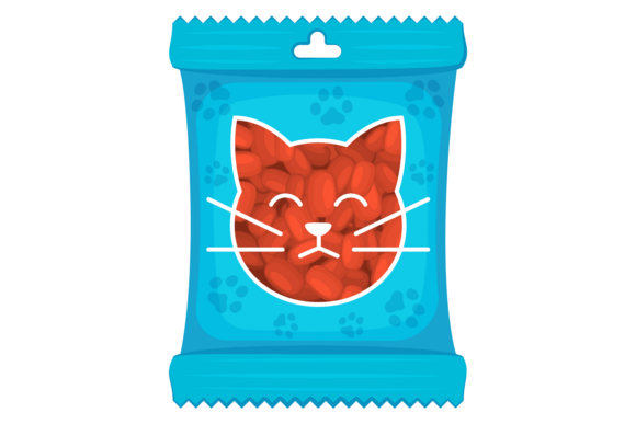 Cat Snack: Kitten Treat Pack Cartoon Ico
