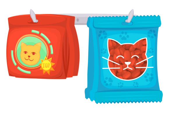 Cat Treat Pack. Store Rack with Pet Supp