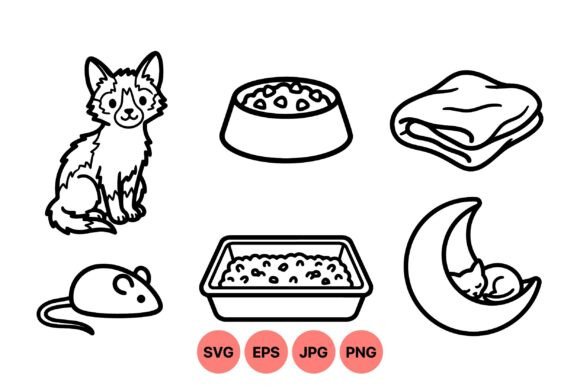 Cute Kitten Pet Vector Clipart