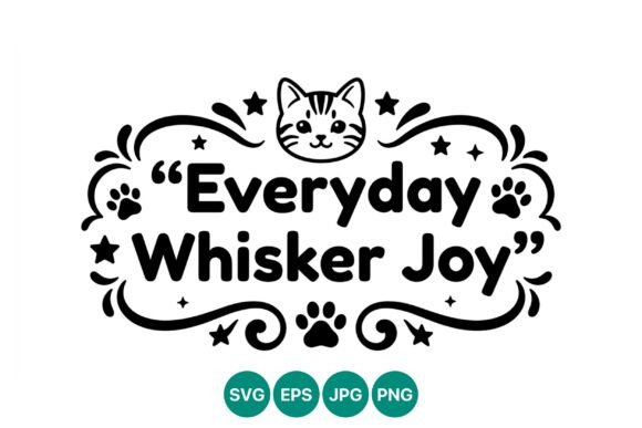 Everyday Whisker Joy Cat Vector