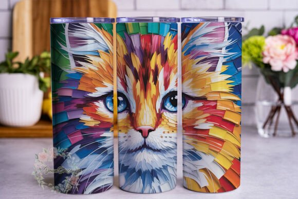 Impressionist Cat 20oz Tumbler Wrap