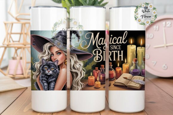 Mystical Witch Black Cat 20oz Wrap