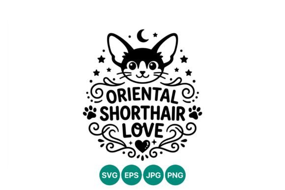Oriental Shorthair Cat Love Vector