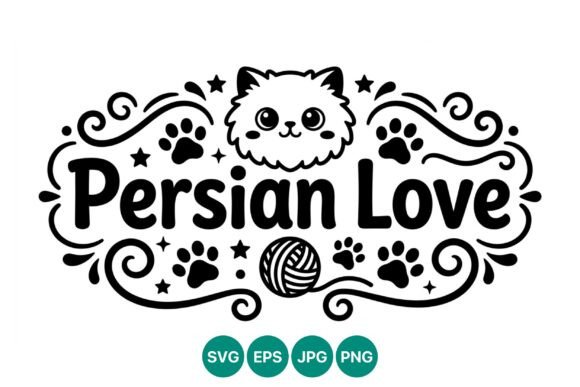 Persian Love Cat Vector Design