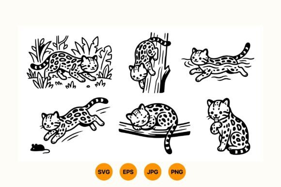Playful Leopard Kitten Clipart