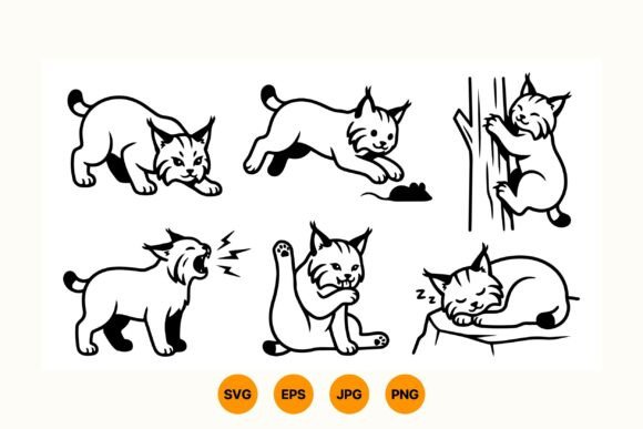 Playful Lynx Cat Clipart