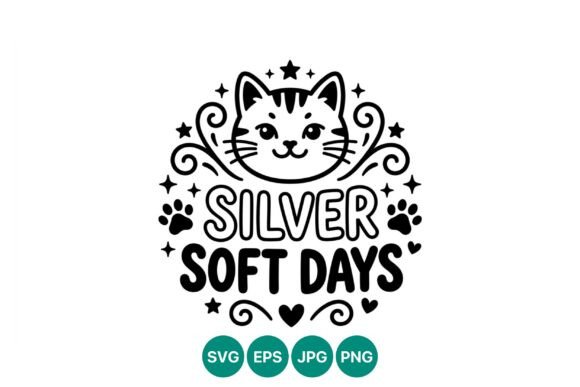 Silver Soft Days Cat Vector