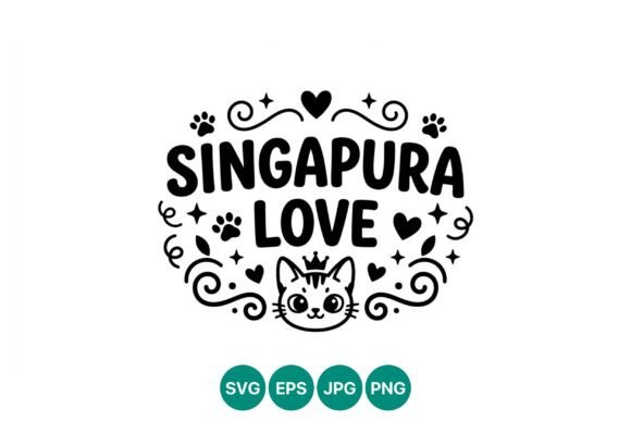 Singapura Love Cat Crown Vector