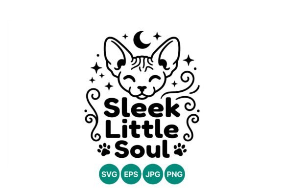 Sleek Little Soul Sphynx Cat Vector
