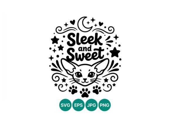 Sleek Sweet Cat Face Vector