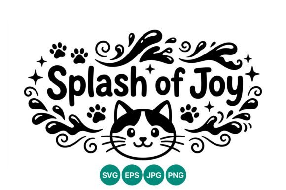 Splash of Joy Cat Face Vector Art