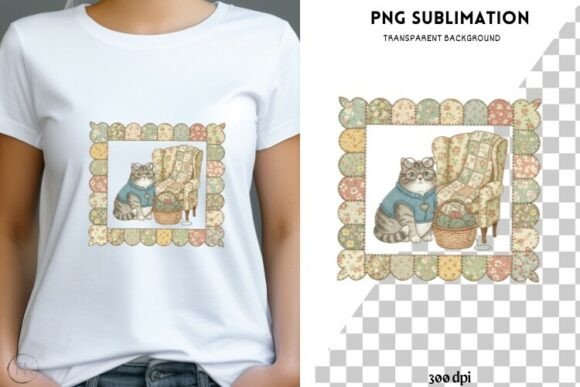 Thrifted Cat PNG Design for T-shirts